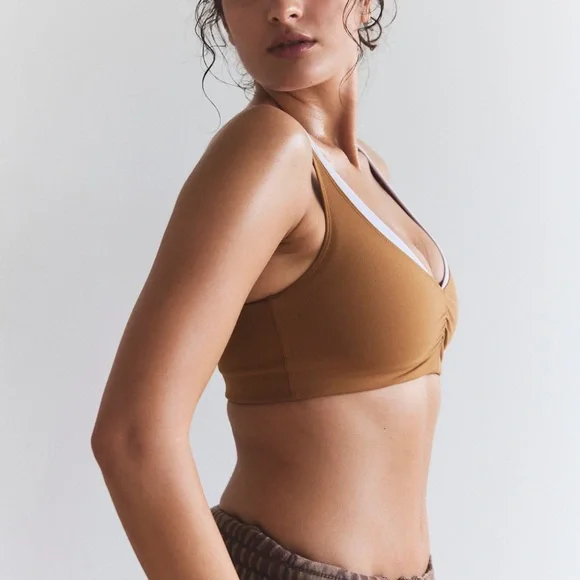Free People Never Better Eclipse Bra Camel Lavender Shadow Size XL NWT